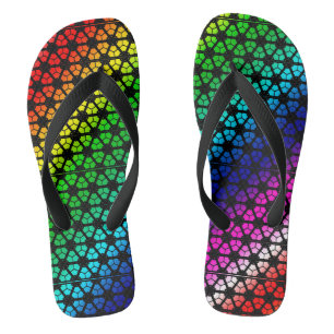 Tongs - Motif Arc-en-Ciel en Verre Plombé
