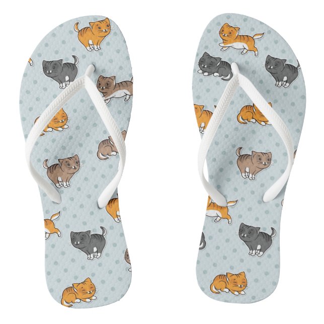 Tongs motif avec les chats drôles (Semelle)