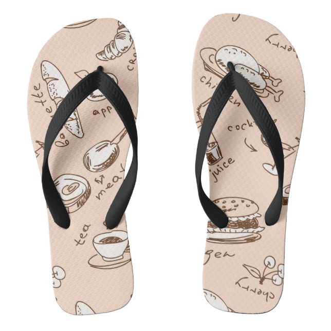 Tongs Motif avec nourriture (Semelle)
