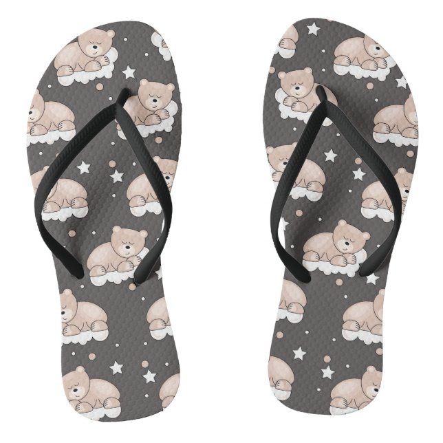 Tongs motif avec petit ours couchant (Semelle)