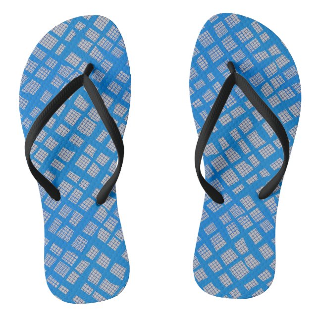 Tongs Motif bleu À damiers B10 L Gris BG (Semelle)