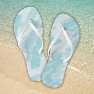 Tongs Motif bleu et blanc