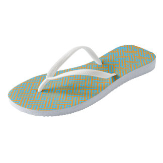 Tongs Motif bleu turquoise et orange