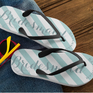 Tongs Motif Bridesmaid Mint Stripes
