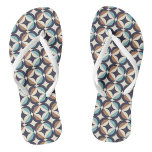Tongs Motif Brown et Turquoise moderne du milieu du siè