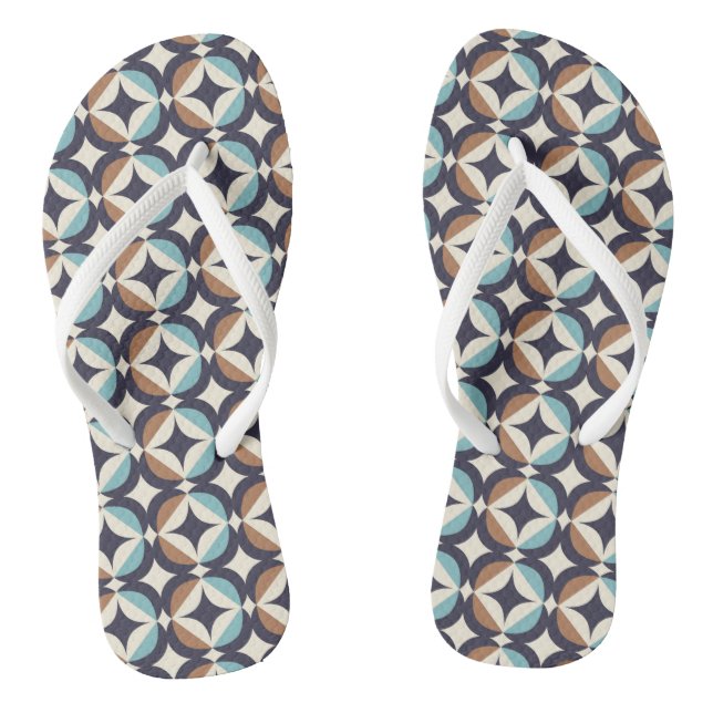 Tongs Motif Brown et Turquoise moderne du milieu du sièc (Semelle)