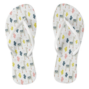 Tongs Motif Cactus & Llamas
