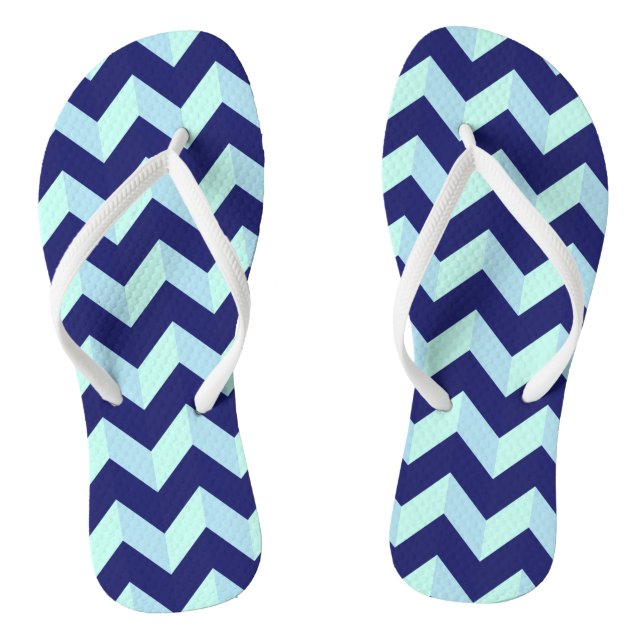 Tongs Motif Chevron Bleu (Semelle)