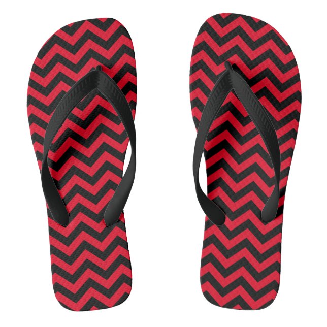 Tongs Motif Chevron rouge et noir (Semelle)
