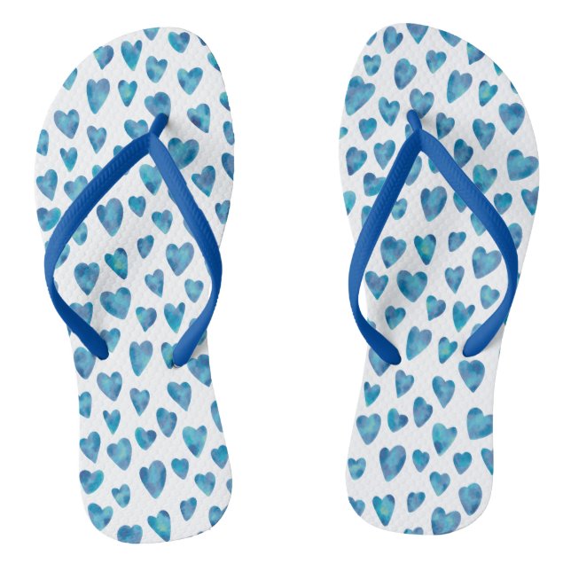 Tongs Motif Coeur Bleu (Semelle)