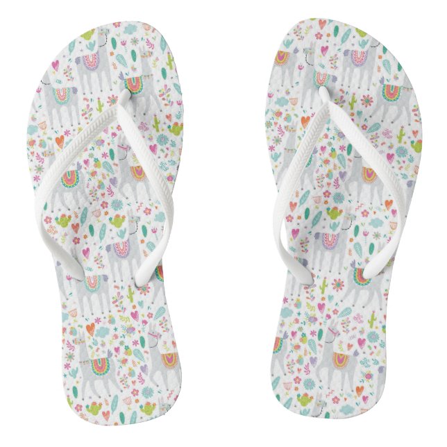 Tongs Motif Cute Pastel Llama (Semelle)