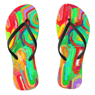 Tongs Motif d'abstraction coloré