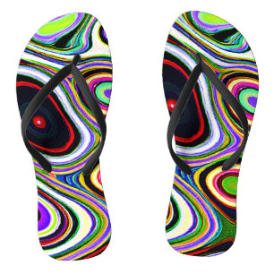 Tongs Motif d'abstraction coloré