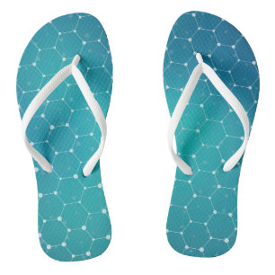 Tongs Motif d'ADN Turquoise bleu