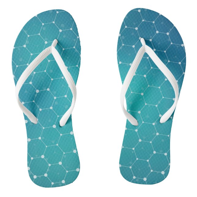 Tongs Motif d'ADN Turquoise bleu (Semelle)