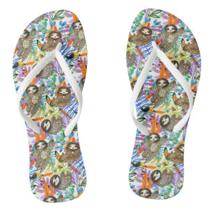 Tongs Motif d'aquarelle de dessin