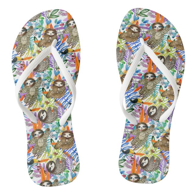 Tongs Motif d'aquarelle de dessin (Semelle)