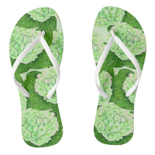 Tongs Motif d'aquarelle Hydrangea