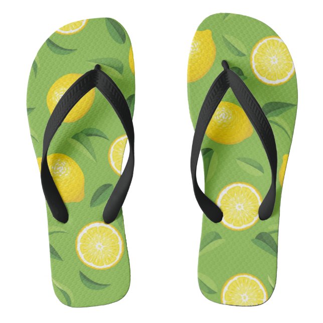 Tongs Motif d'arrière - plan de citrons (Semelle)