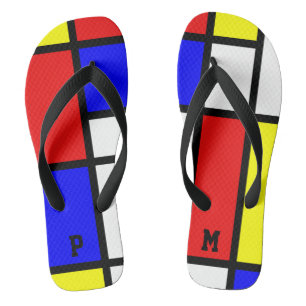 Tongs Motif d'art moderne de style de Piet Mondrian