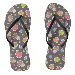 Tongs motif d'automne