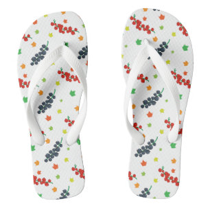 Tongs Motif de baies, framboise, myrtille, fruit
