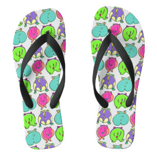Tongs Motif de boutons de hamster coloré