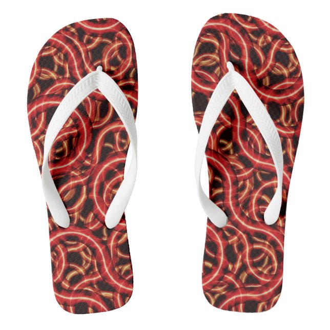 Tongs Motif de câble de ver rouge laide (Semelle)