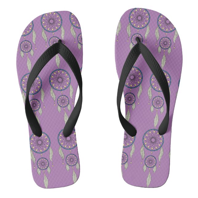 Tongs Motif de capture de rêves violet (Semelle)