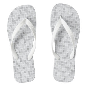 Tongs Motif de carreaux gris