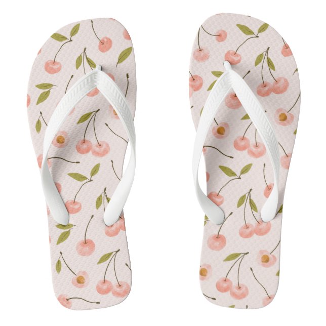 Tongs Motif de cerise aquarelle (Semelle)