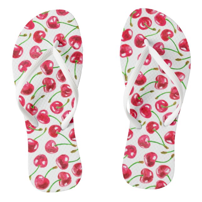 Tongs Motif de cerises d'aquarelle (Semelle)