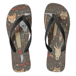 Tongs Motif de chasse ethnique
