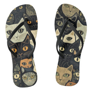 Tongs Motif de chat Artsy