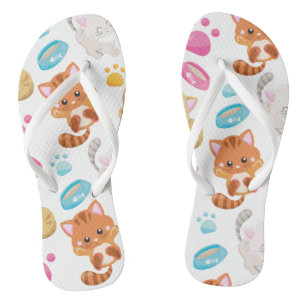 Tongs Motif De Chats, Chats Mignons, Kitty, Chatons, Paw
