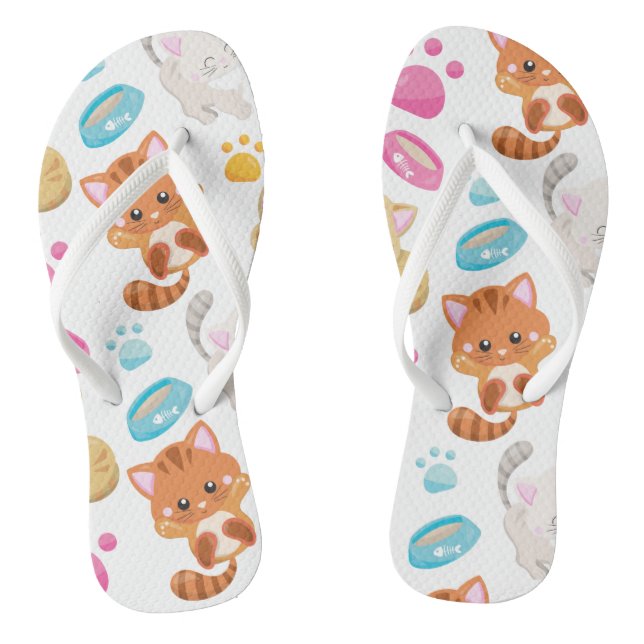 Tongs Motif De Chats, Chats Mignons, Kitty, Chatons, Paw (Semelle)