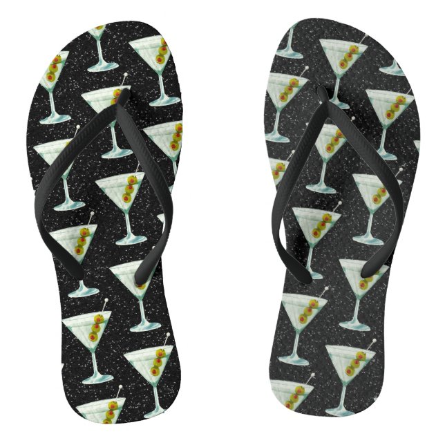 Tongs Motif de cocktails Martini (Semelle)