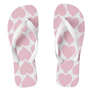 Tongs Motif de cœurs roses, romantique, amour