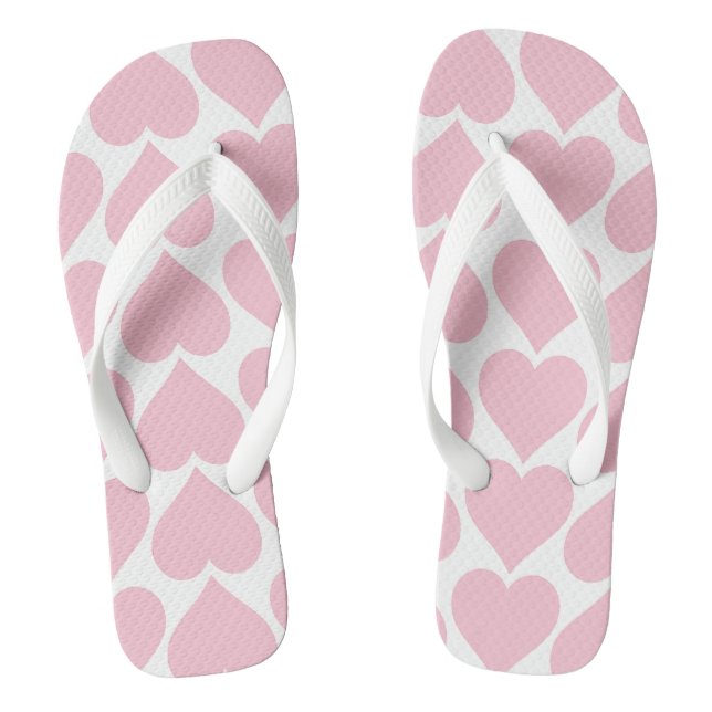 Tongs Motif de cœurs roses, romantique, amour (Semelle)