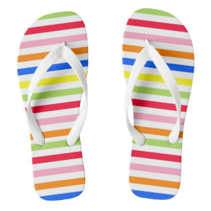 Tongs Motif de design de rayures vibrantes et colorées