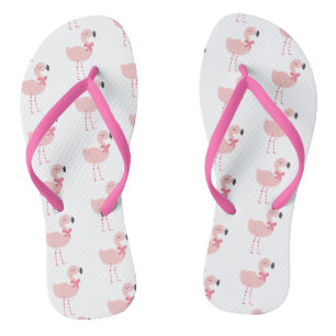 Tongs Motif de dessin en Flamant rose rose