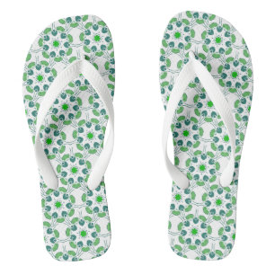 Tongs Motif de feuille, motif de feuilles, feuilles vert