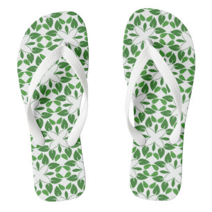 Tongs Motif de feuille, motif de feuilles, feuilles vert