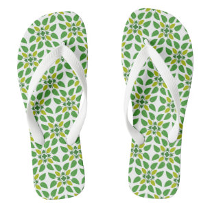 Tongs Motif de feuille, motif de feuilles, feuilles vert