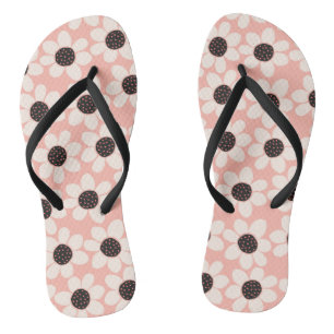 Tongs Motif de fleur de marguerite rose mignon