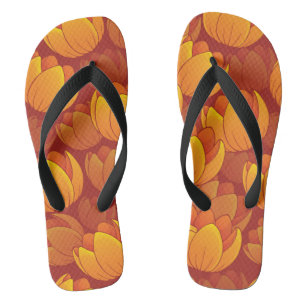 Tongs Motif de fleur d'or
