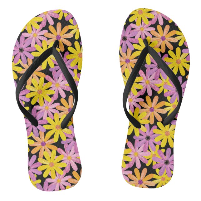 Tongs motif de fleurs de Gerbera, arrière - plan (Semelle)