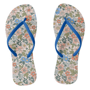 Tongs Motif de fleurs du jardin de corail