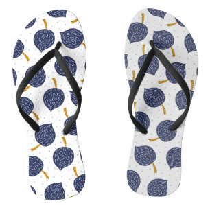 Tongs Motif de fruits de la bombe Abstraite bleue marine