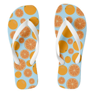 Tongs Motif de fruits orange été
